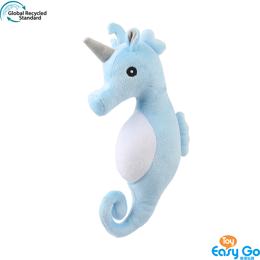 100% recycled plush stuffed sea horse toy