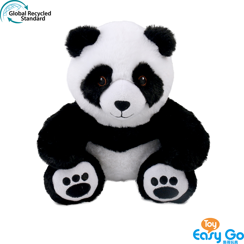 100% recycled plush stuffed panda toy
