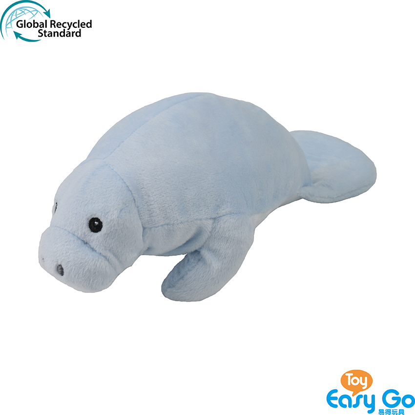 100% recycled plush stuffed manatee toy