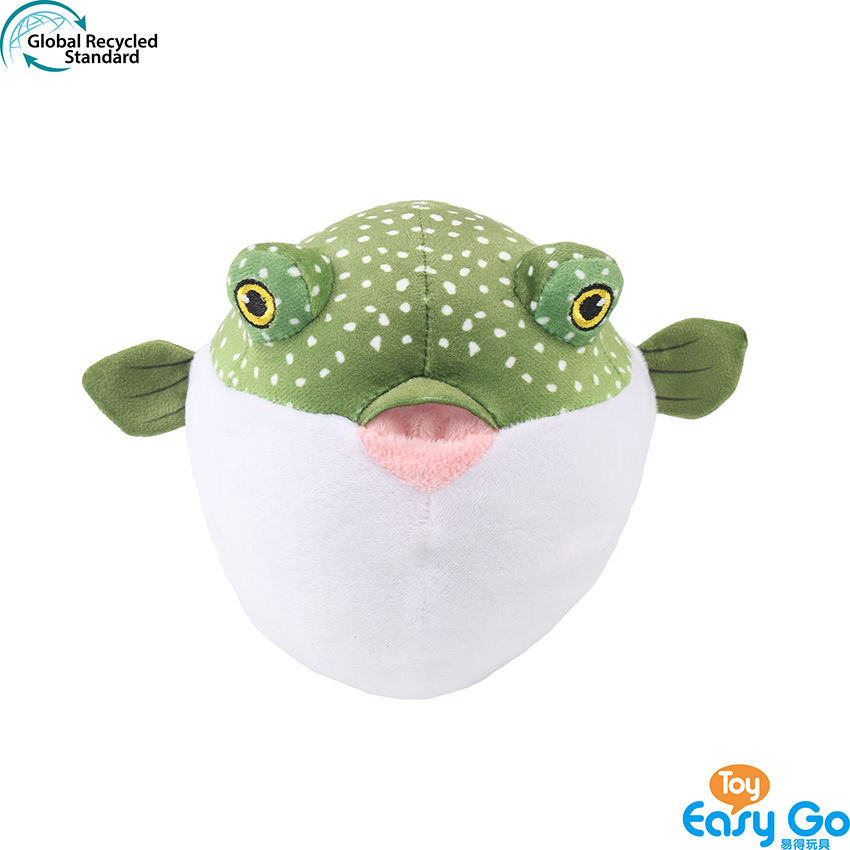 100% recycled plush stuffed globefish toy