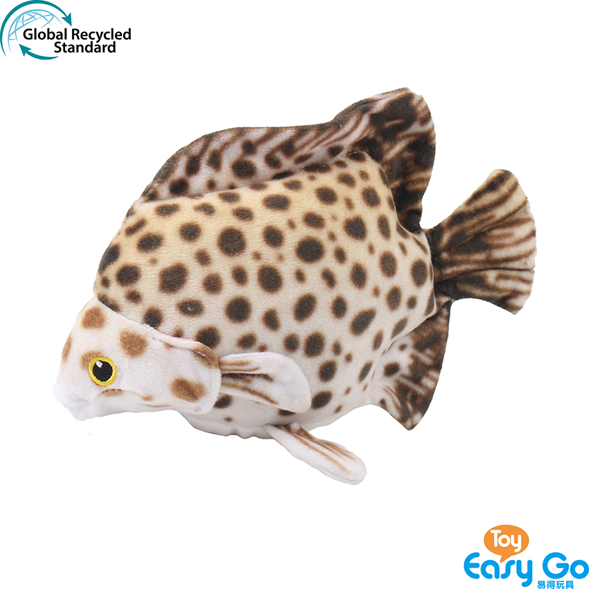 100% recycled plush stuffed spotted scat fish toy