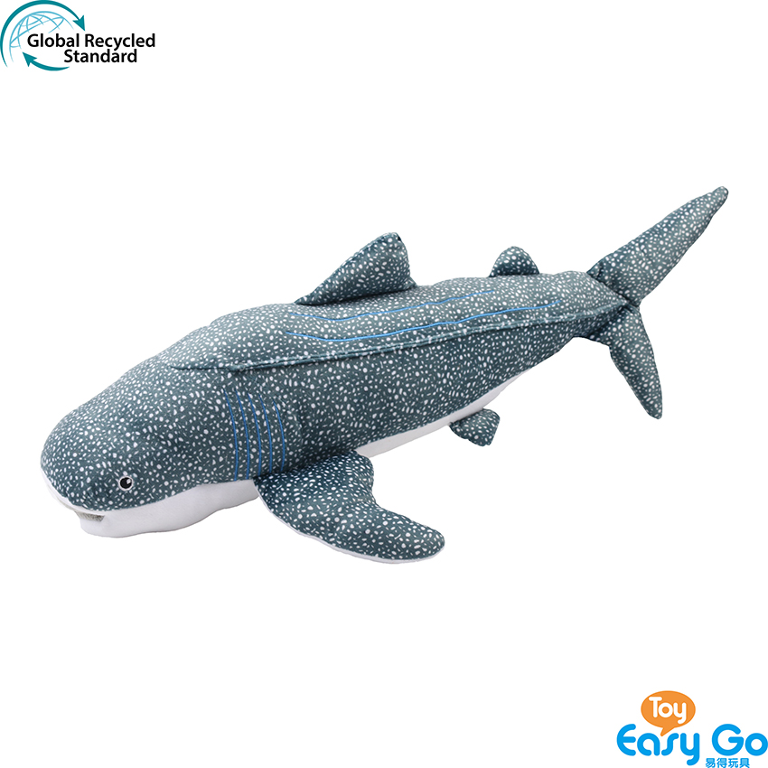 100% recycled plush stuffed whale shark toy