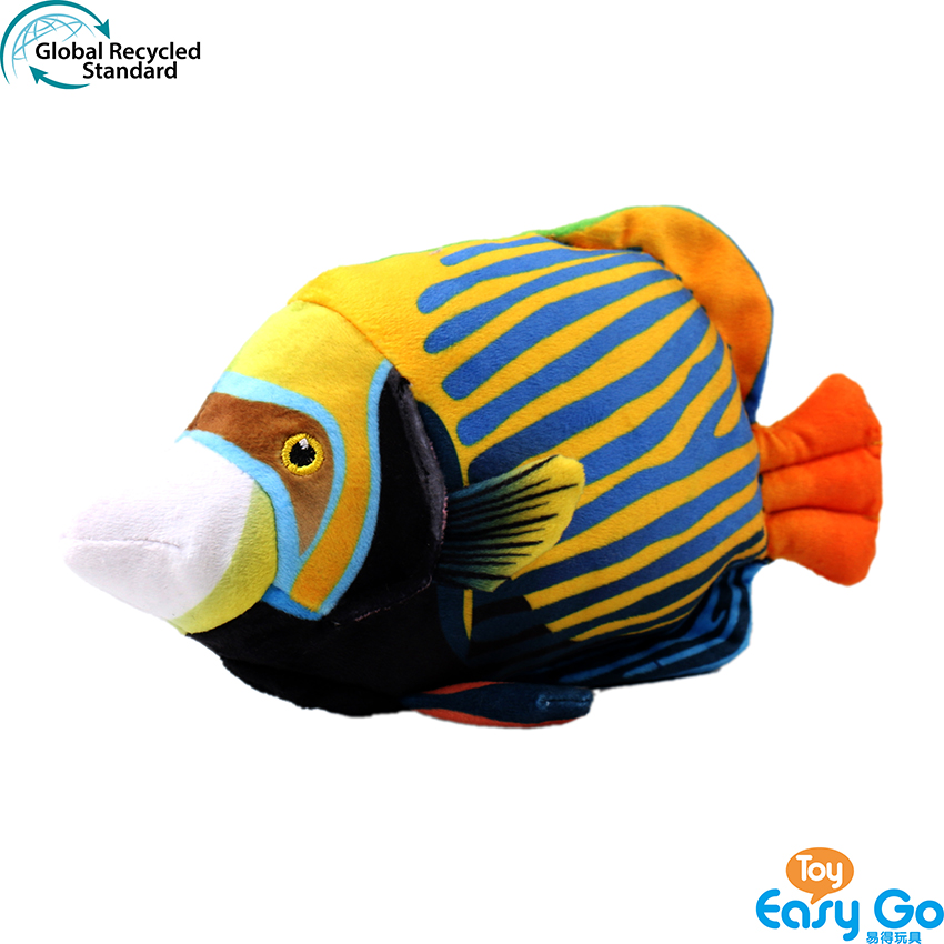 100% recycled plush stuffed royal angelfish toy