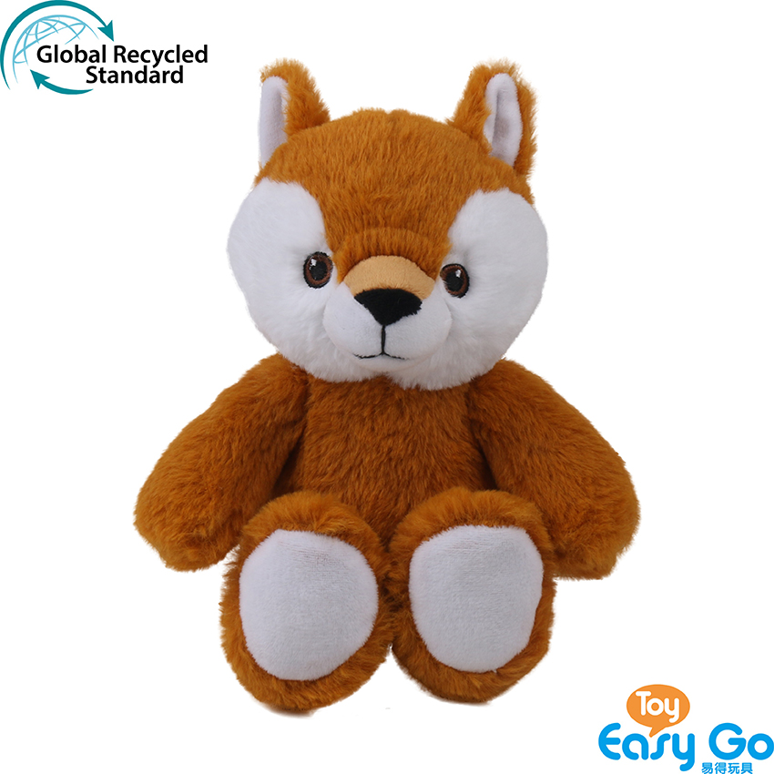 100% recycled plush stuffed wild animal fox toy