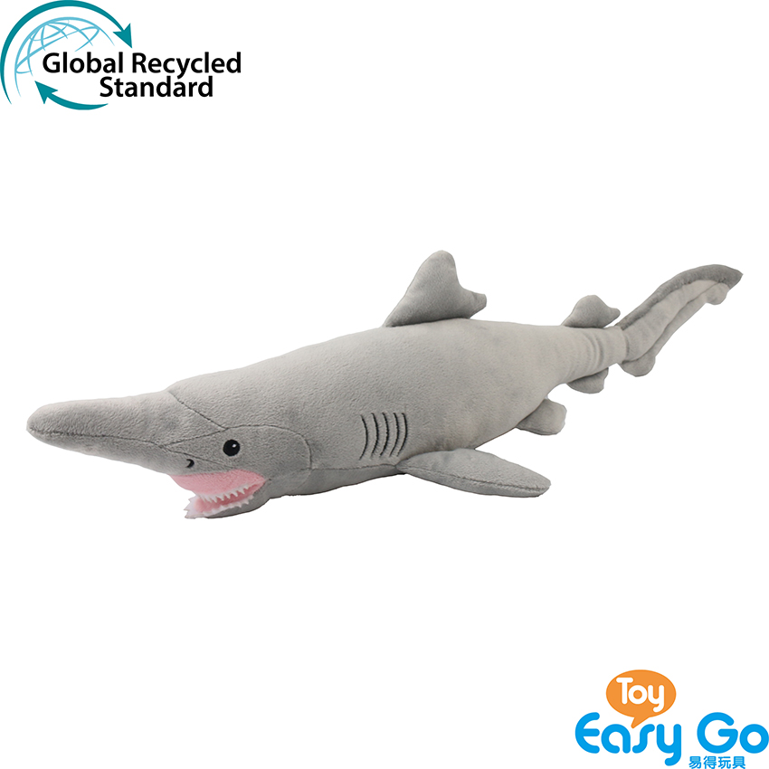 100% recycled plush stuffed goblin shark toy