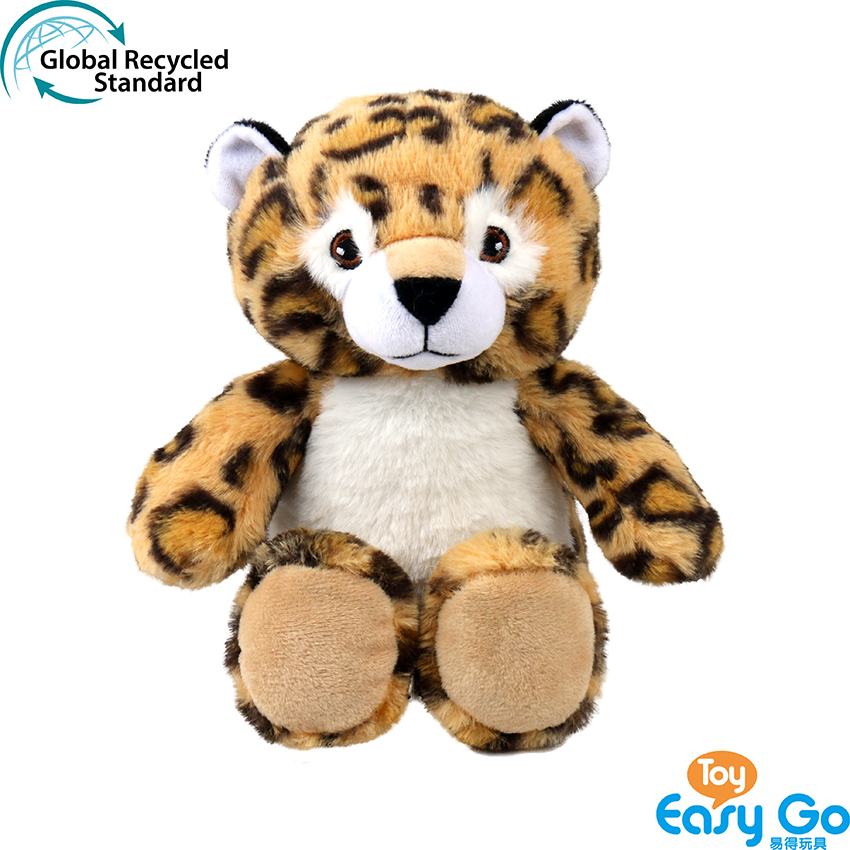 100% recycled plush stuffed leopard toy