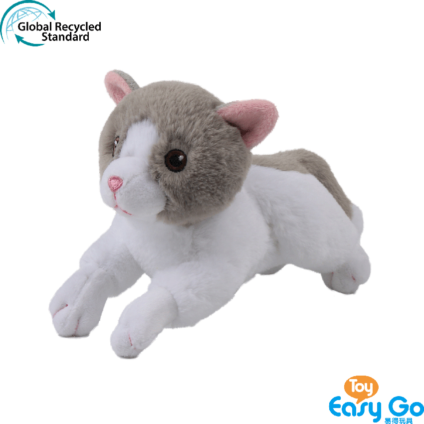 100% recycled plush stuffed sitting position kitten toys