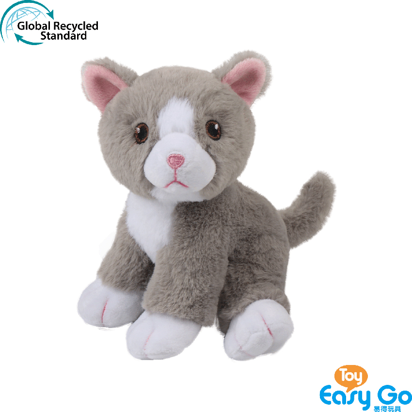 100% recycled plush stuffed Prone position kitten toys