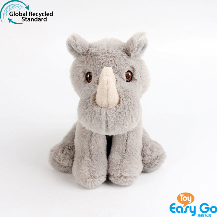 100% recycled plush stuffed rhino toys