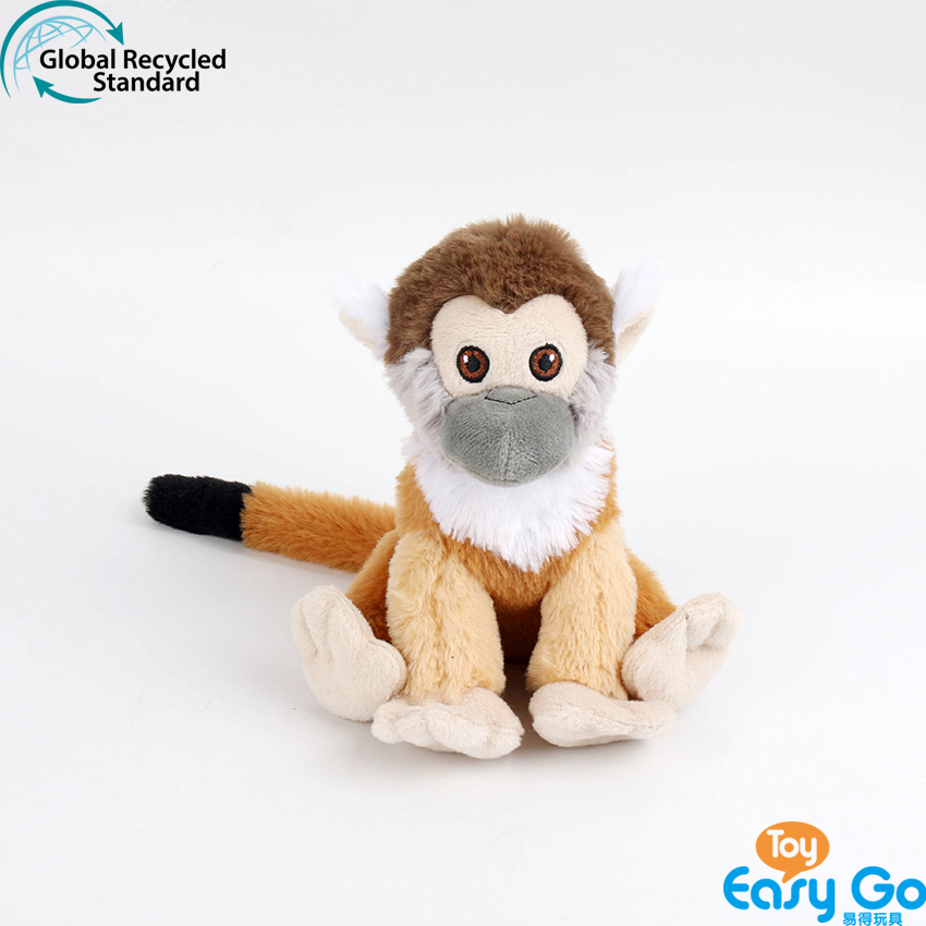 100% recycled plush stuffed squirrel monkey toys