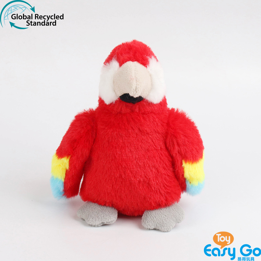 100% recycled plush stuffed parrot toys