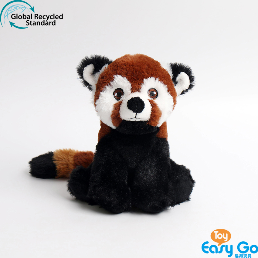 100% recycled plush stuffed red panda toys