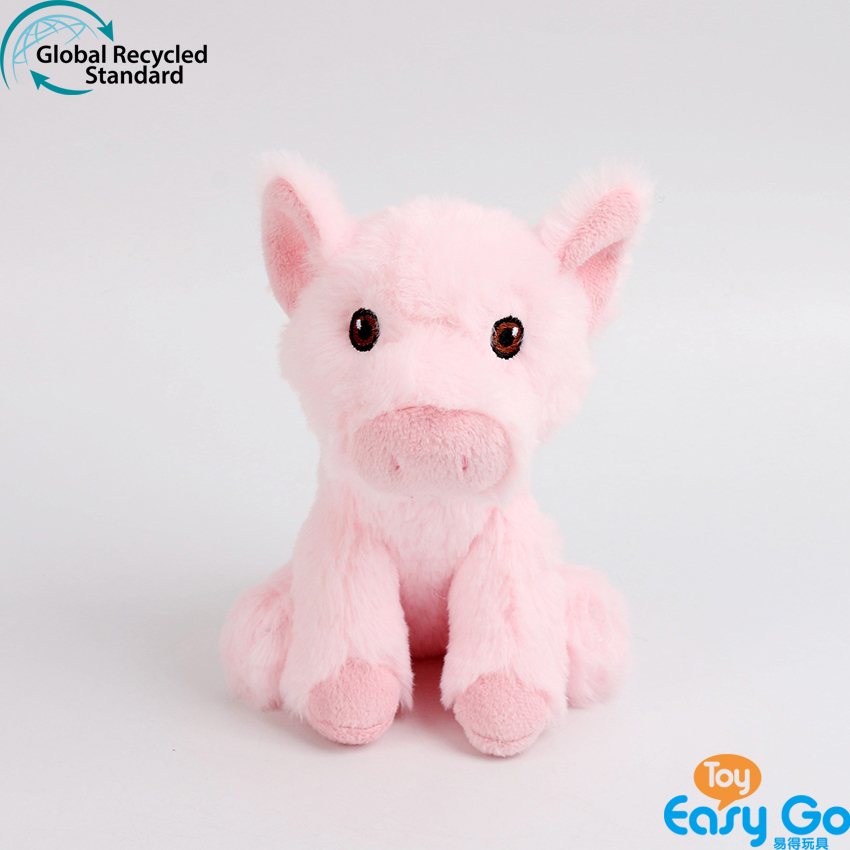 100% recycled plush stuffed pig toys