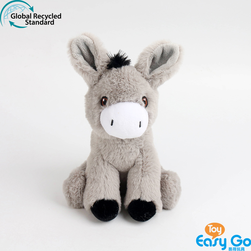 100% recycled plush stuffed donkey toys