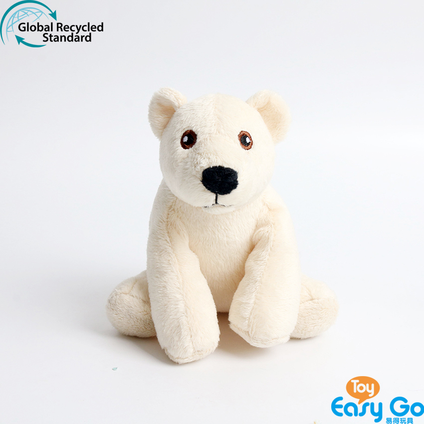 100% recycled plush stuffed polar bear toys