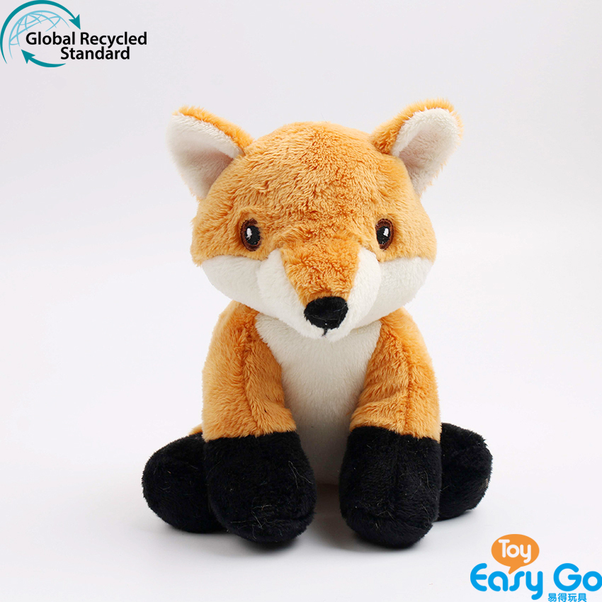 100% recycled plush stuffed fox toys