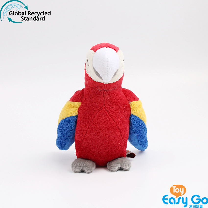 100% recycled plush stuffed parrot toys