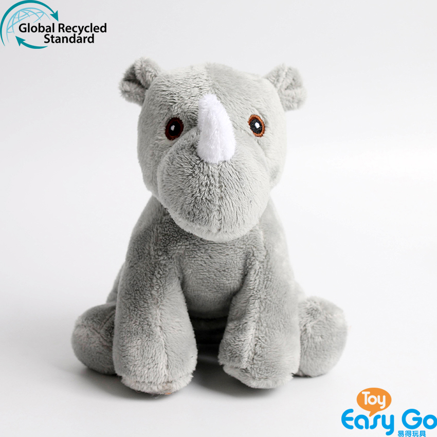 100% recycled plush stuffed rhino toys