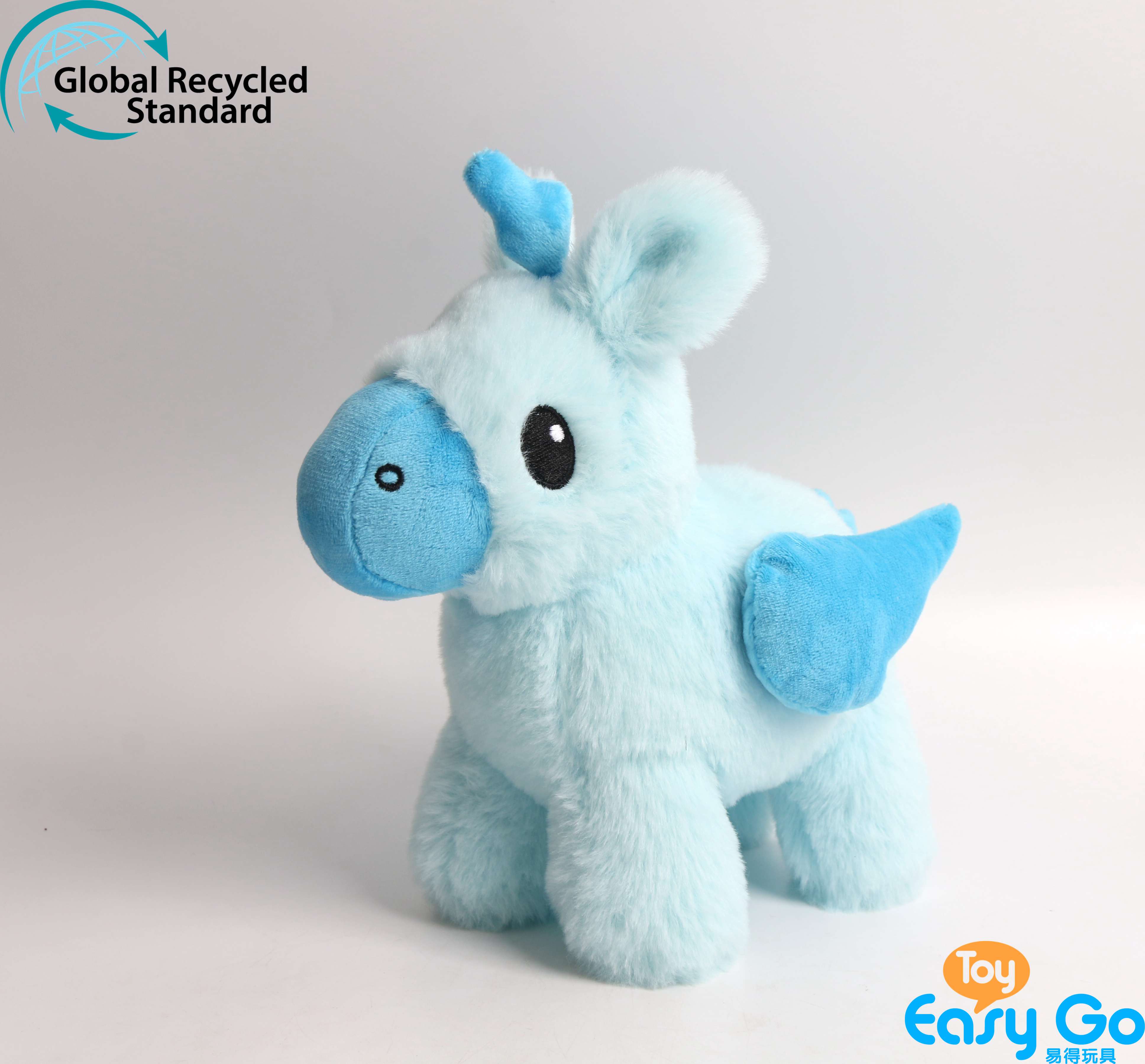 Baby Wolf-Eco Fluffy Animals-ECO Blue Unicorn,20cmH